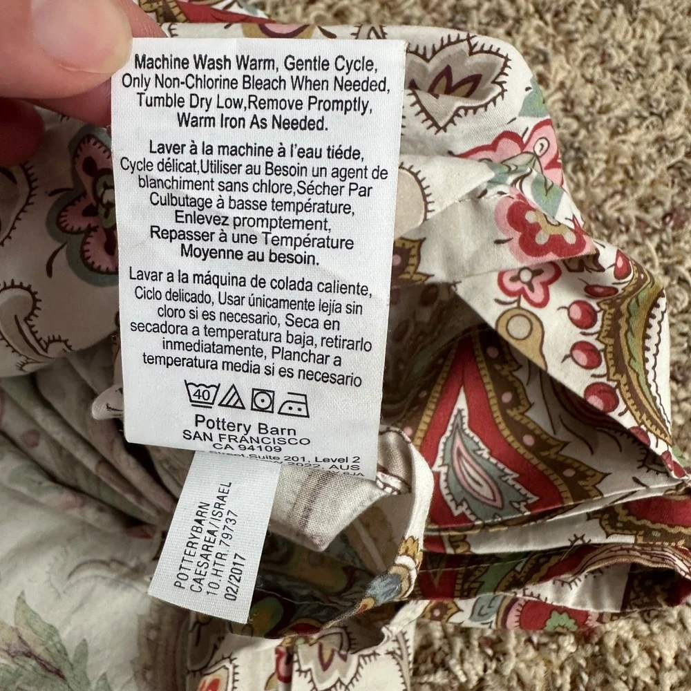Set of 2 Pottery Barn Duvet Covers Full/Queen 100% Cotton Paisley Medallion